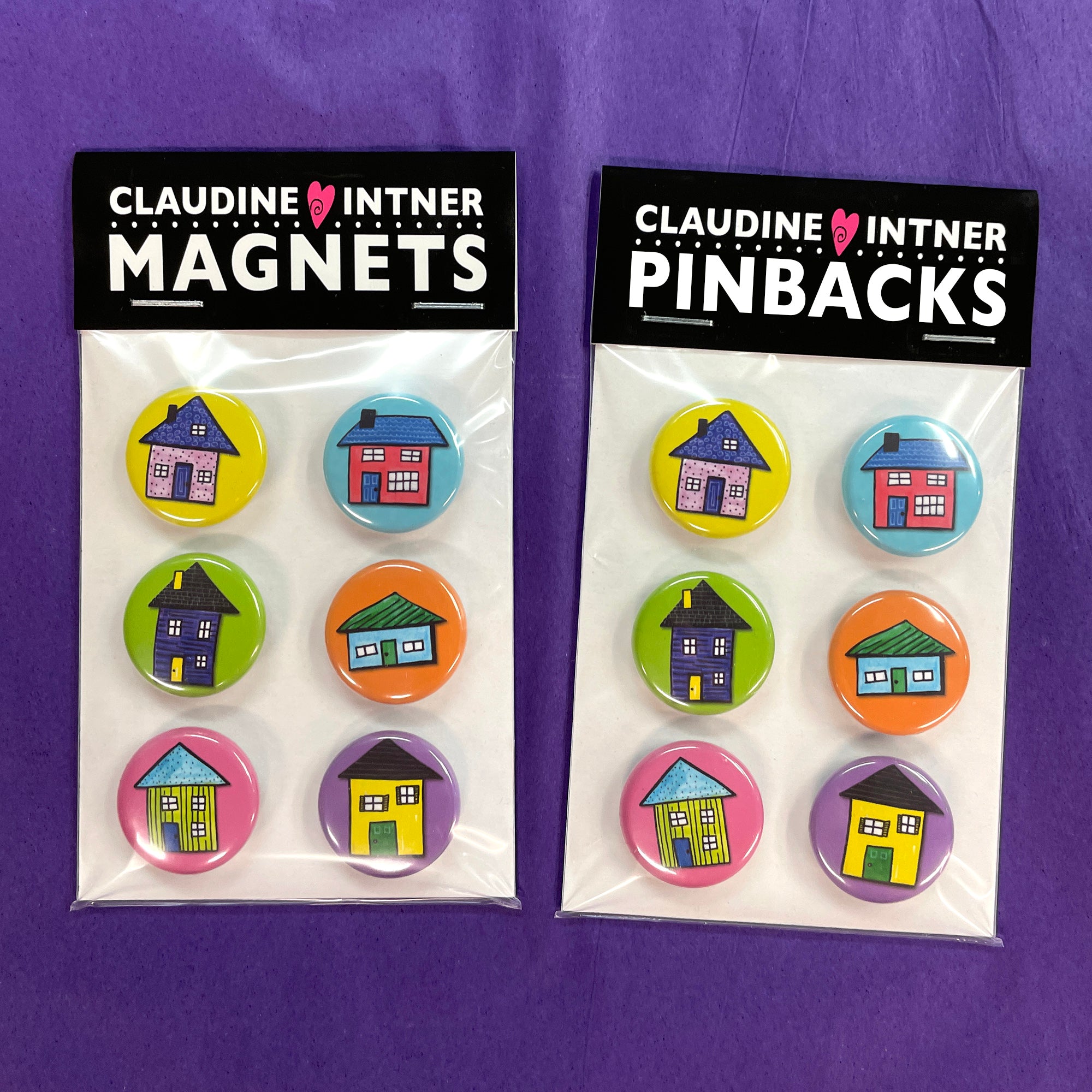 House Magnets or House Pinback Buttons