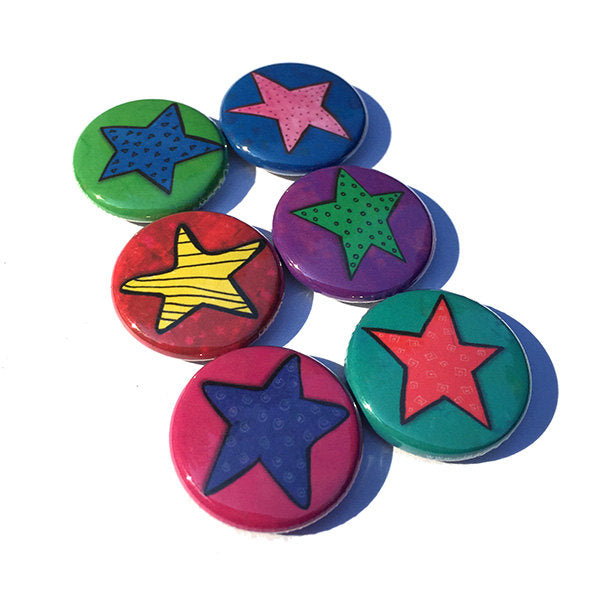 Star Magnets or Star Pinback Buttons