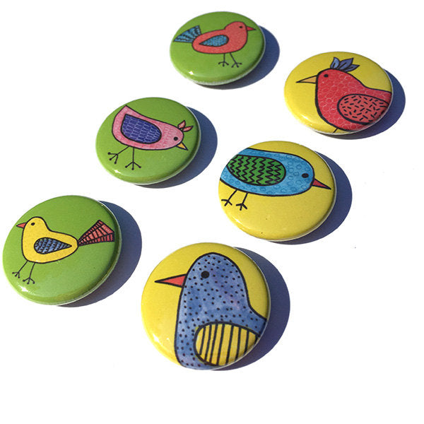 Bird Magnet or Pinback Button Set
