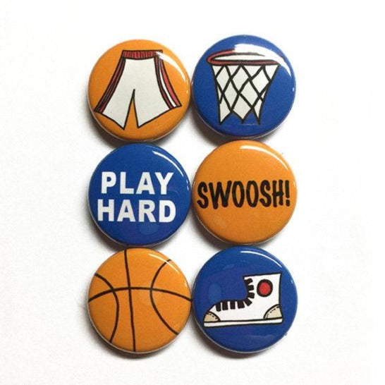 Basketball Magnet or Pin Set