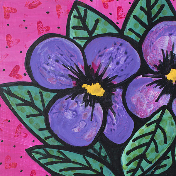 Purple Pansy Painting