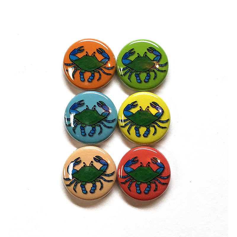 Blue Crab Magnet or Pin Back Button Set