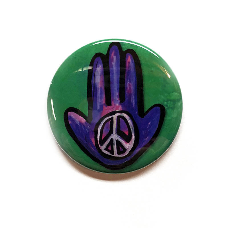 Peace Hamsa Magnet, Pin or Pocket Mirror
