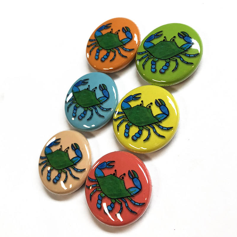 Blue Crab Magnet or Pin Back Button Set