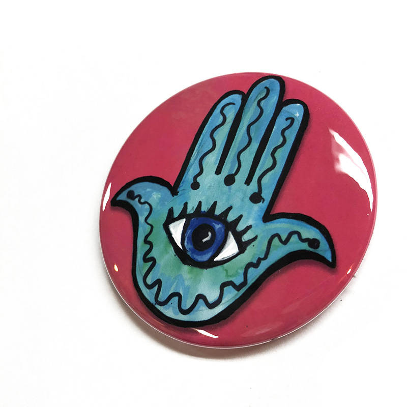 Evil Eye Hamsa Magnet, Pocket Mirror, or Pin Back Button