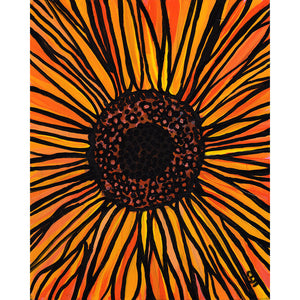 Brilliant Aster Flower Print -  Yellow and Orange Floral Art Print 