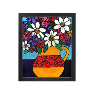 Pitcher of Flowers Art Print - Floral Wall Art Decor 