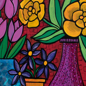 Original Flower Painting - Still Life with Bright Colors 