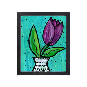 Purple Tulip Print - Whimsical Floral Art Print 