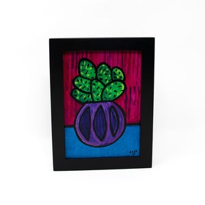 Happy Cactus Painting - Succulent Art 