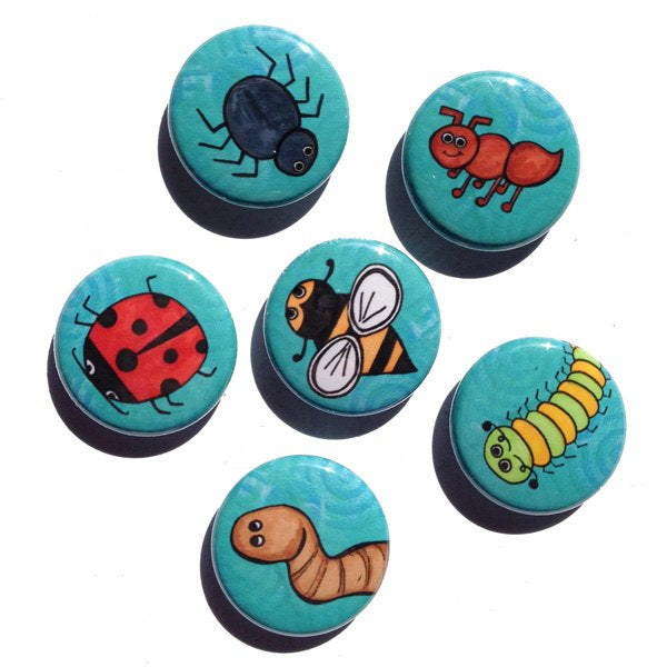 Cute Bug Magnet or Pin Set