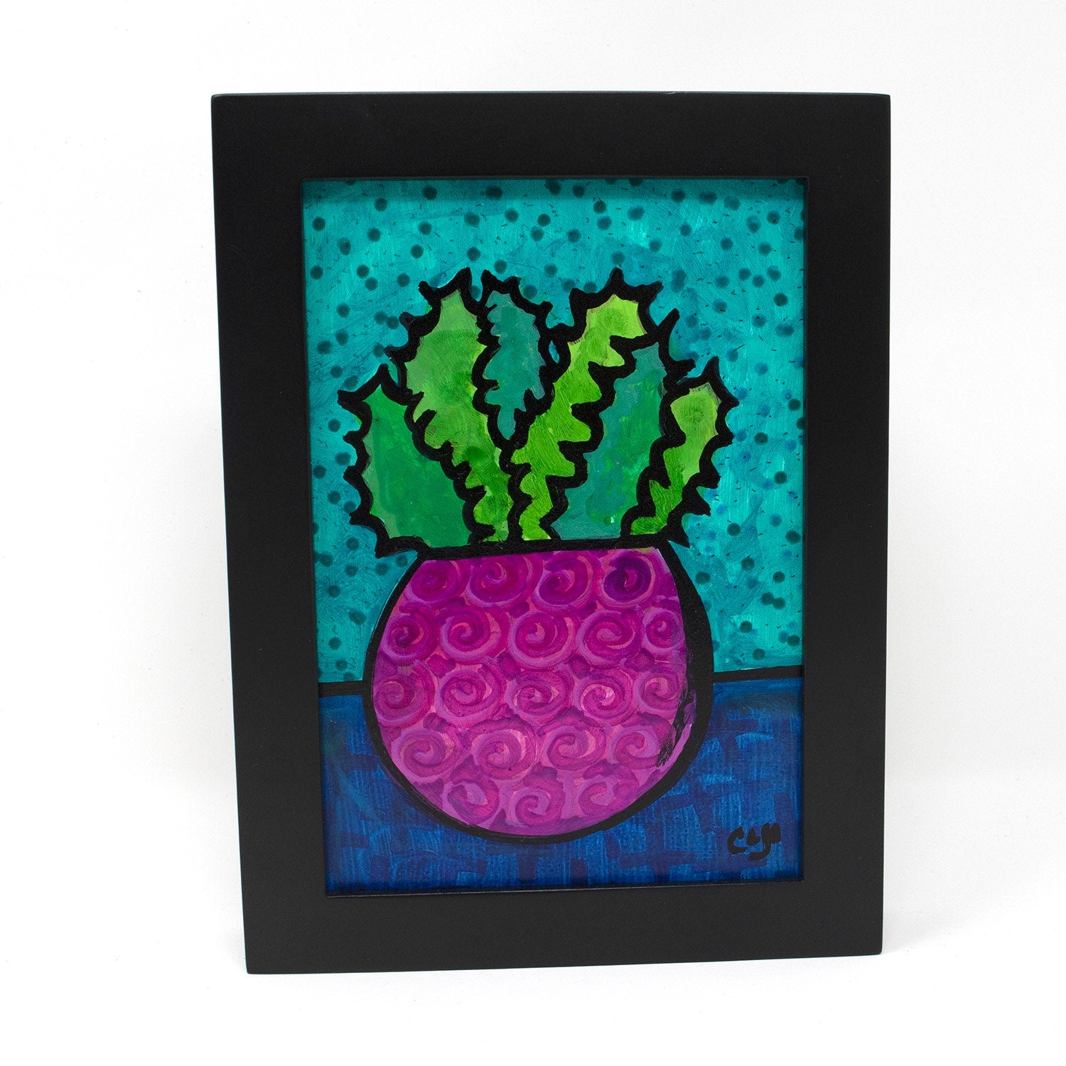Colorful Succulent Art - Original Painting - Succulent Still Life - Bright Colors - Succulent Lover Gift