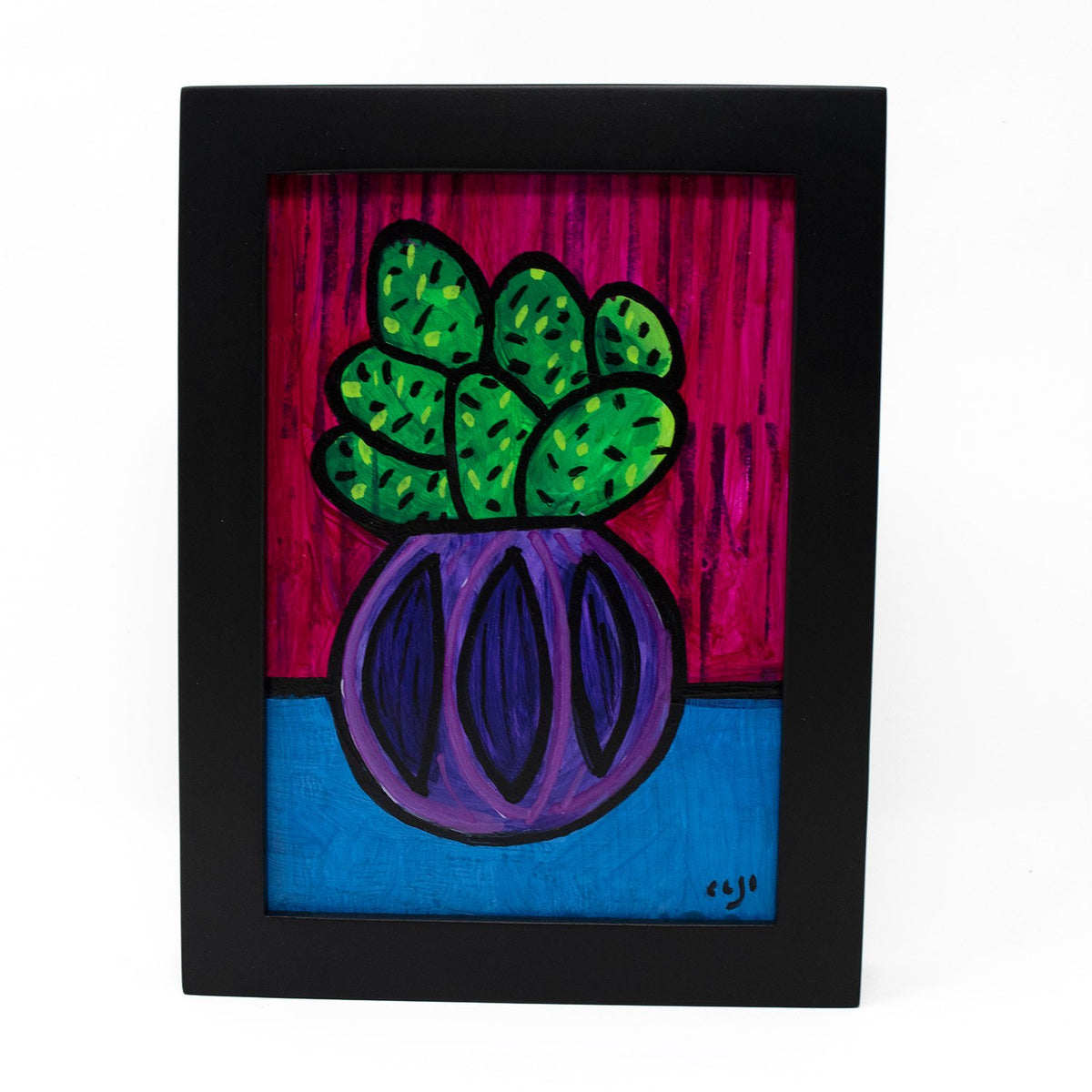 Happy Cactus Painting - Succulent Art 