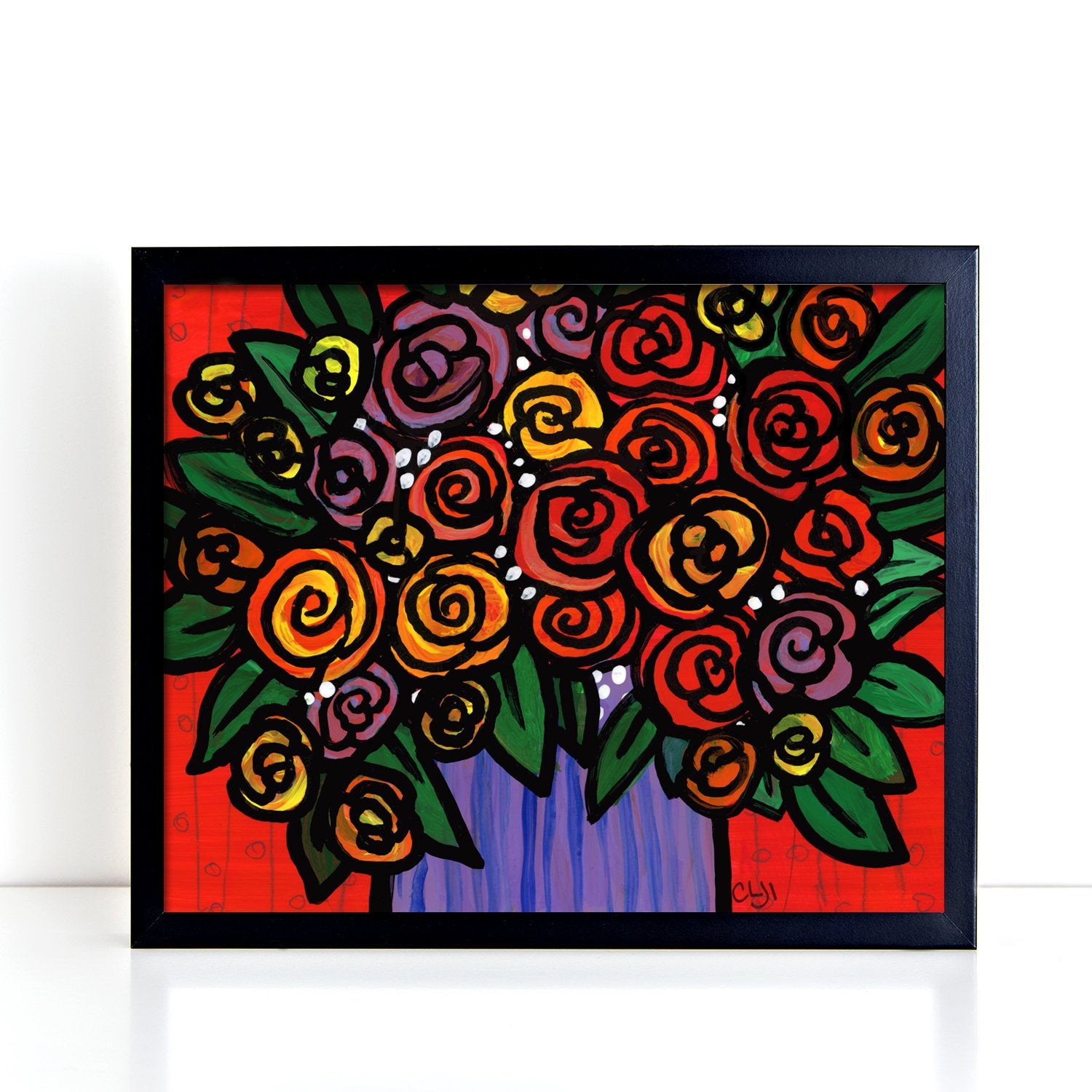 All the Roses Print - Colorful Floral Art Giclee for Bedroom, Bathroom, Living Room 
