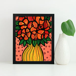 Cheerful Floral Giclee - Bouquet of Flowers Art Print 