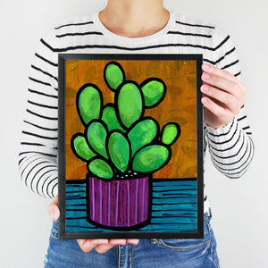 Cactus Print - Bold Color Succulent Wall Art 