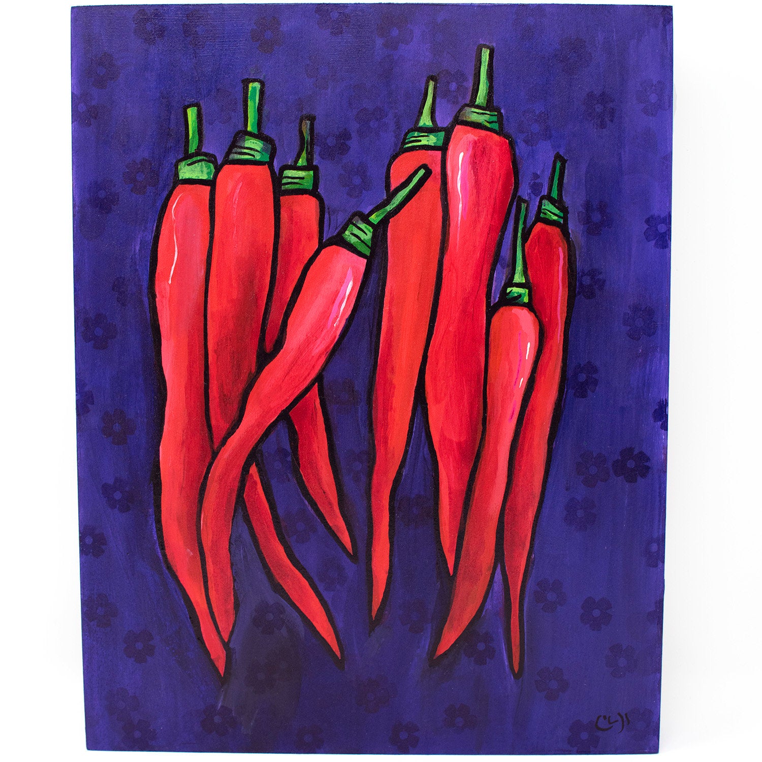 Red Chili Pepper Painting - Spicy Vegetable Art 