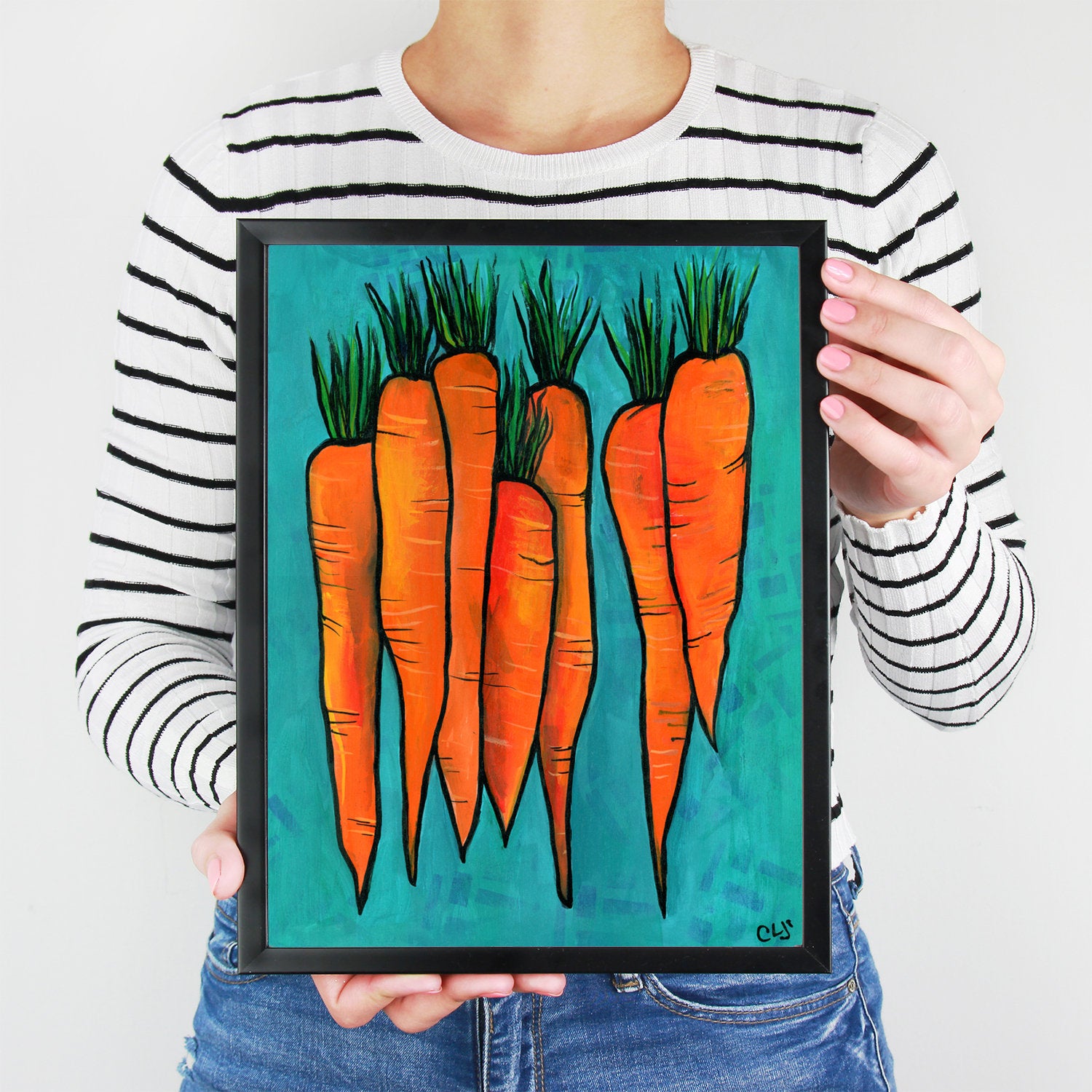 Carrot Print - Bunch of Carrots Wall Art 