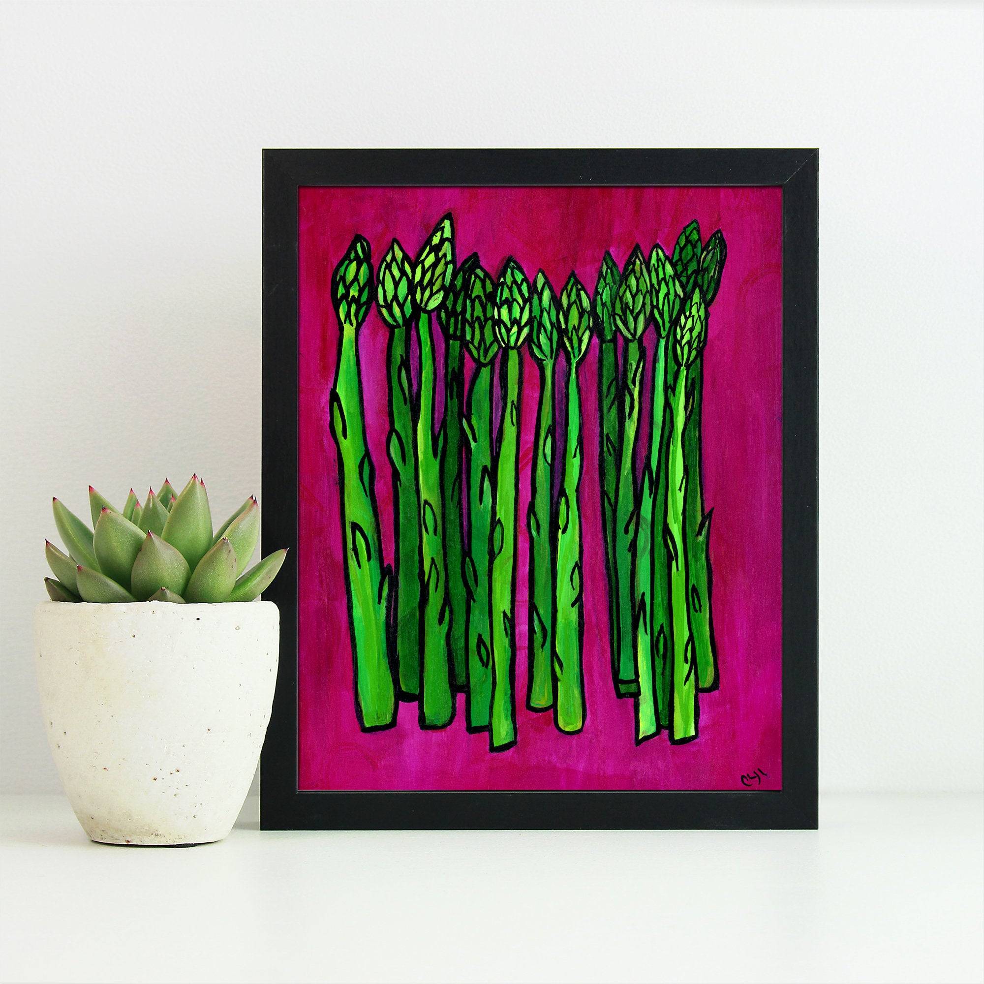 Asparagus Print - Green Vegetable Wall Art for the Kitchen 