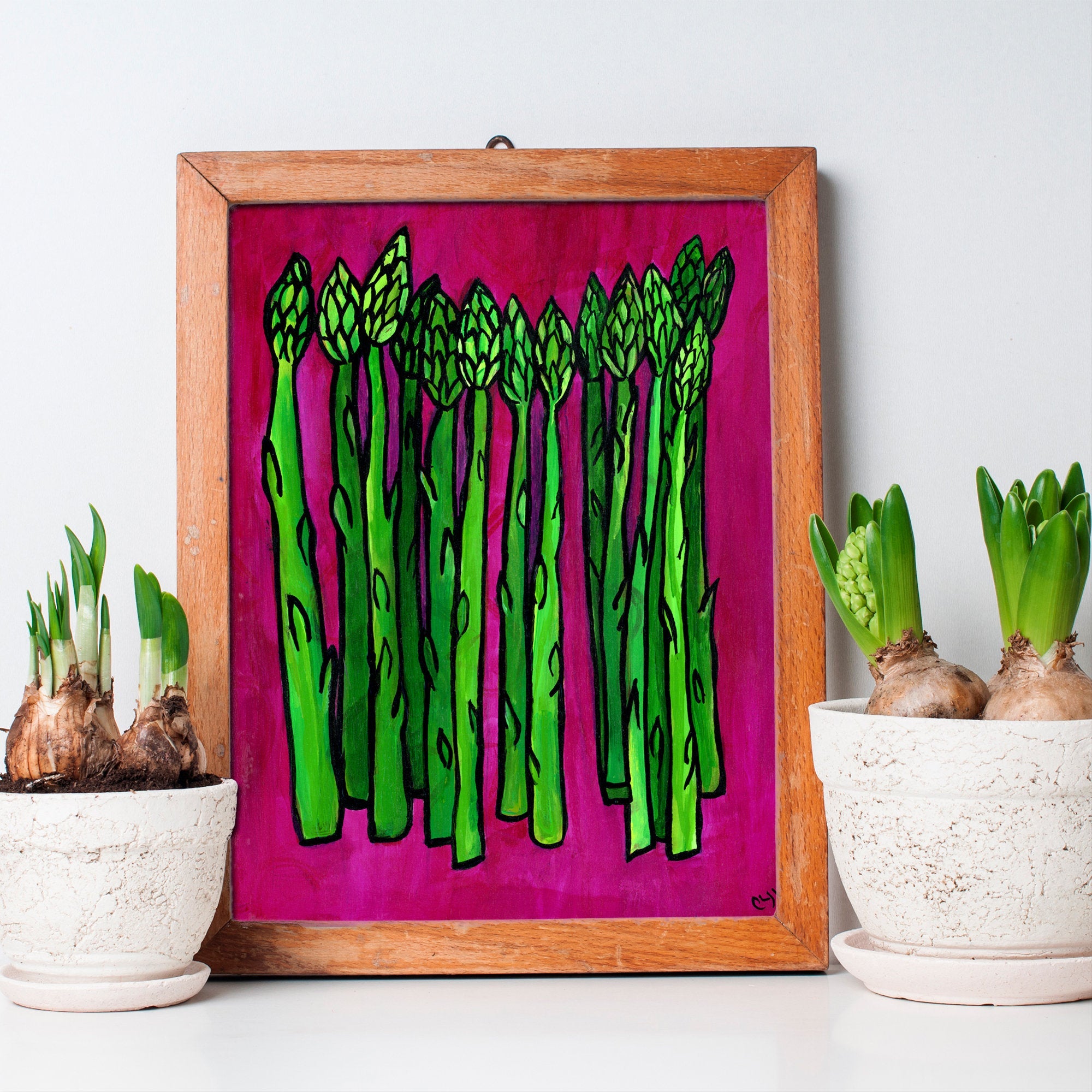 Asparagus Print - Green Vegetable Wall Art for the Kitchen 