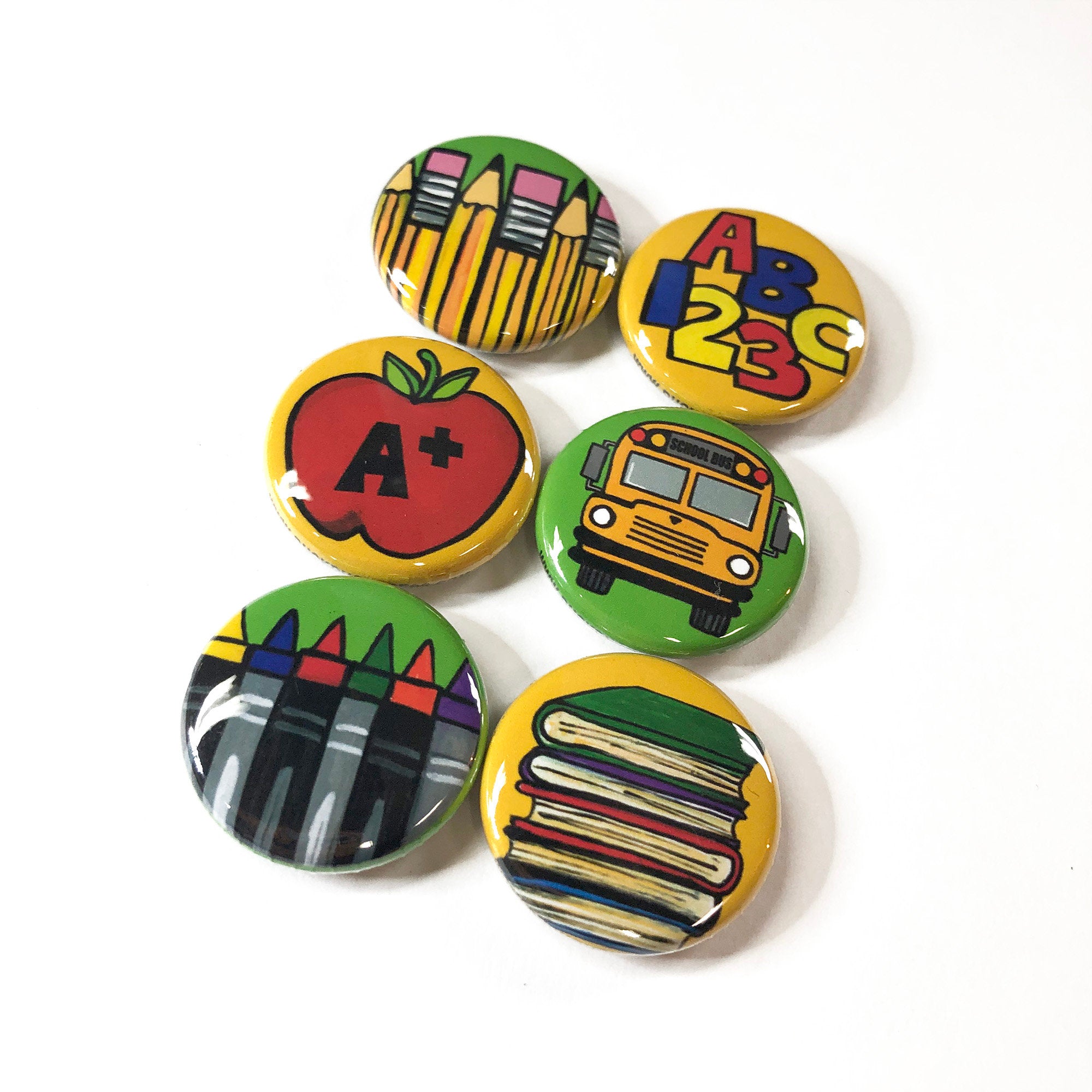 School Magnets or Pinback Buttons
