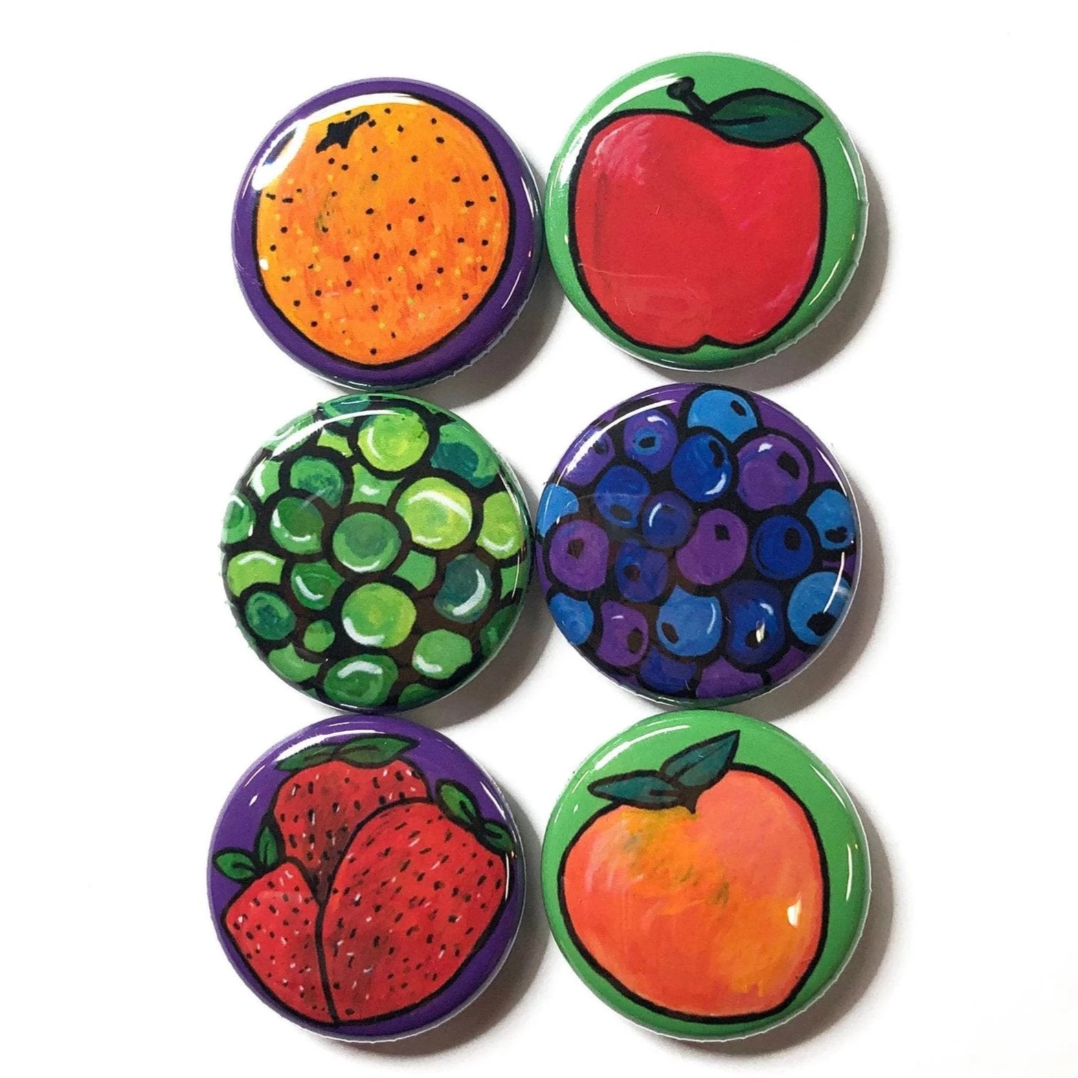 Fruit Magnets or Pinback Buttons