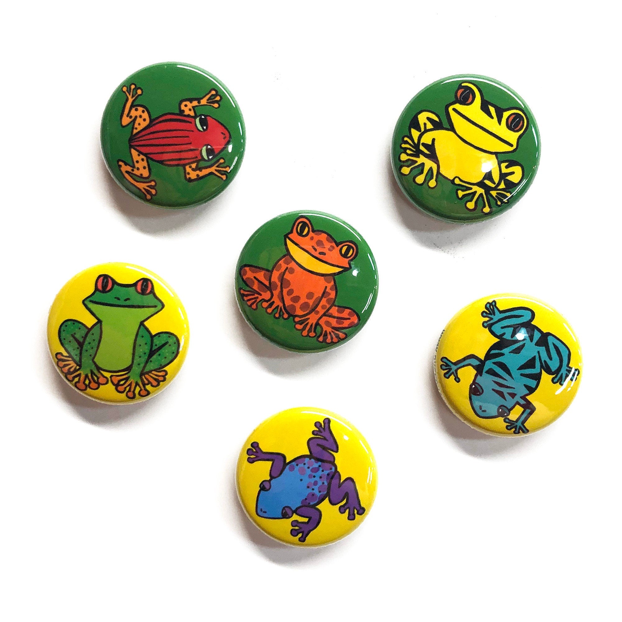 Frog Magnet or Pin Back Button Set