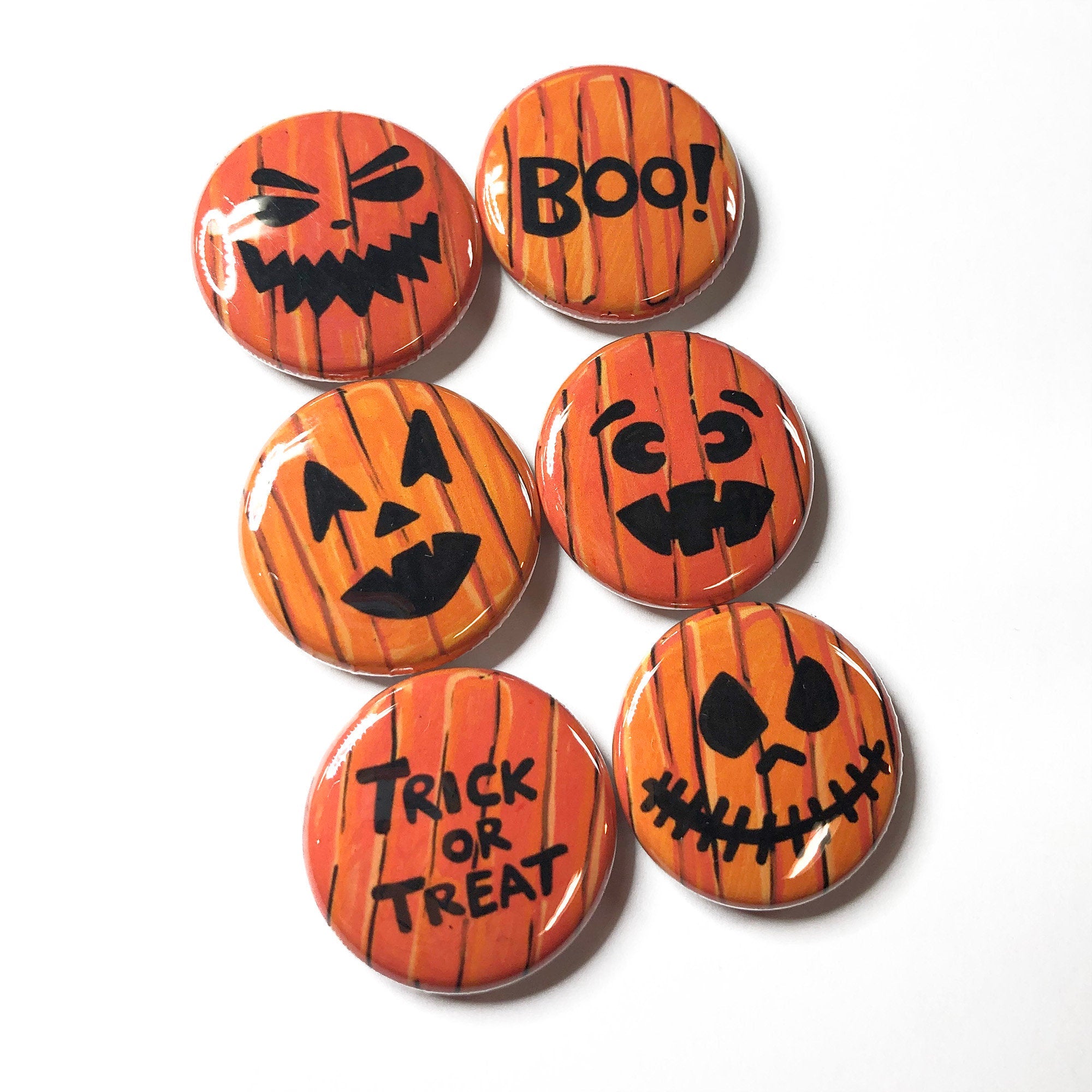 Pumpkin Magnets or Pin Back Buttons