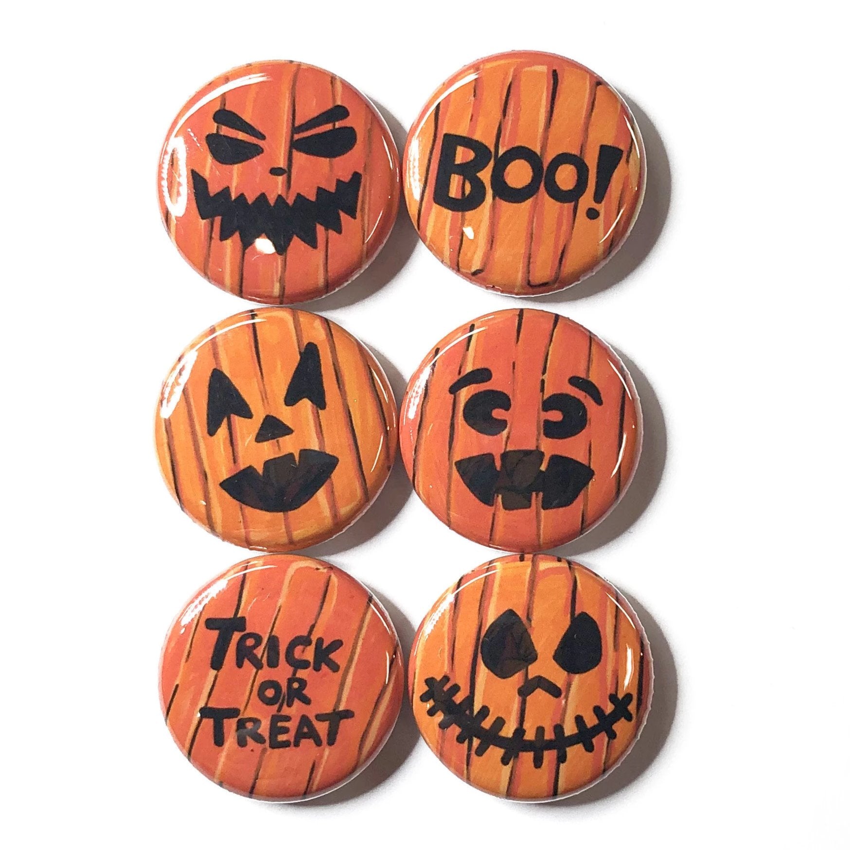 Pumpkin Magnets or Pin Back Buttons