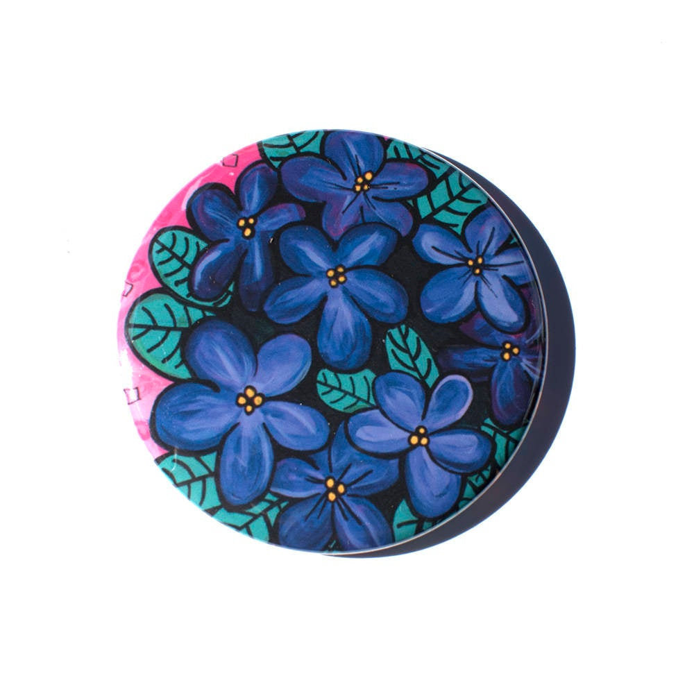 African Violets Magnet, Mirror, or Pin
