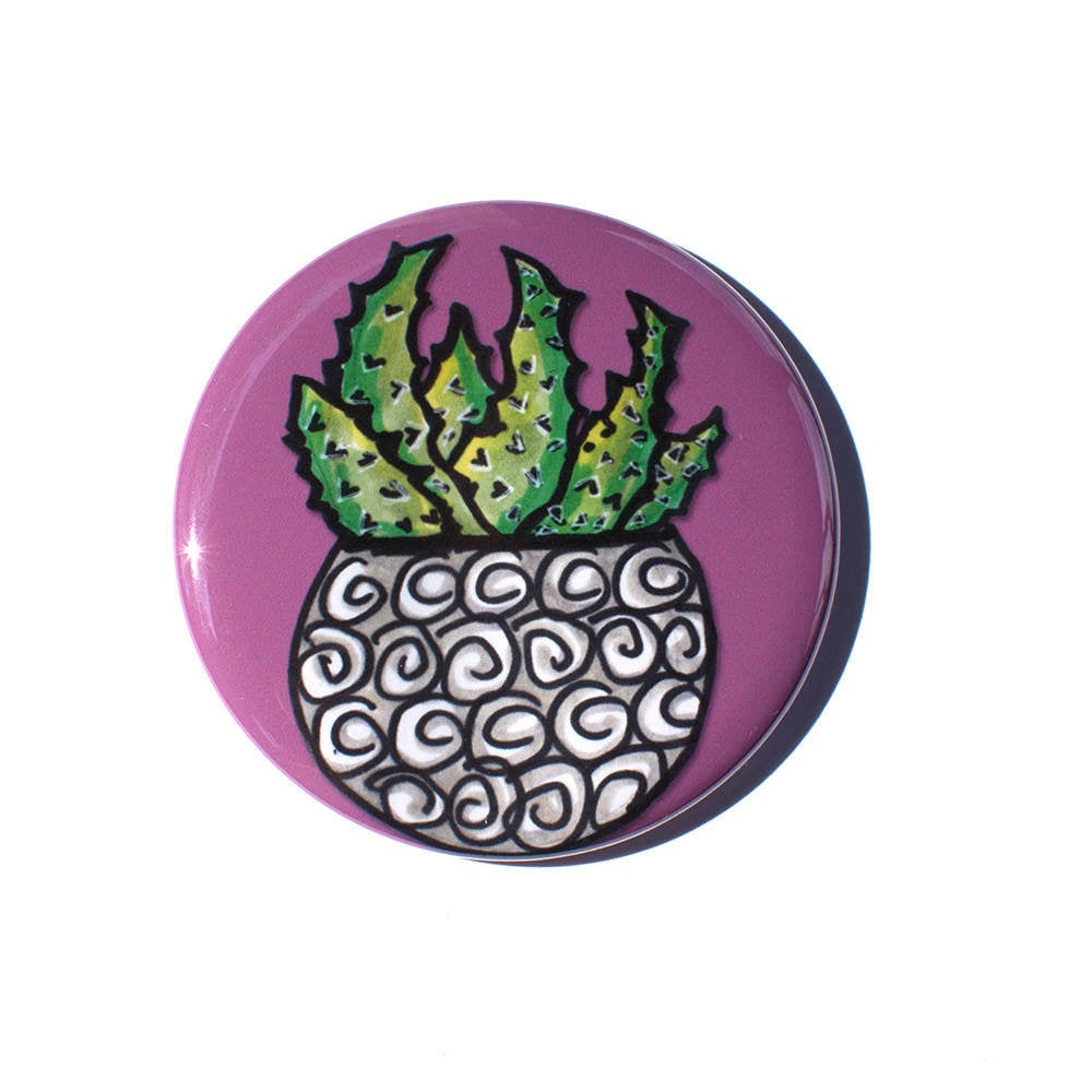 Succulent Magnet, Mirror, or Pin Back Button