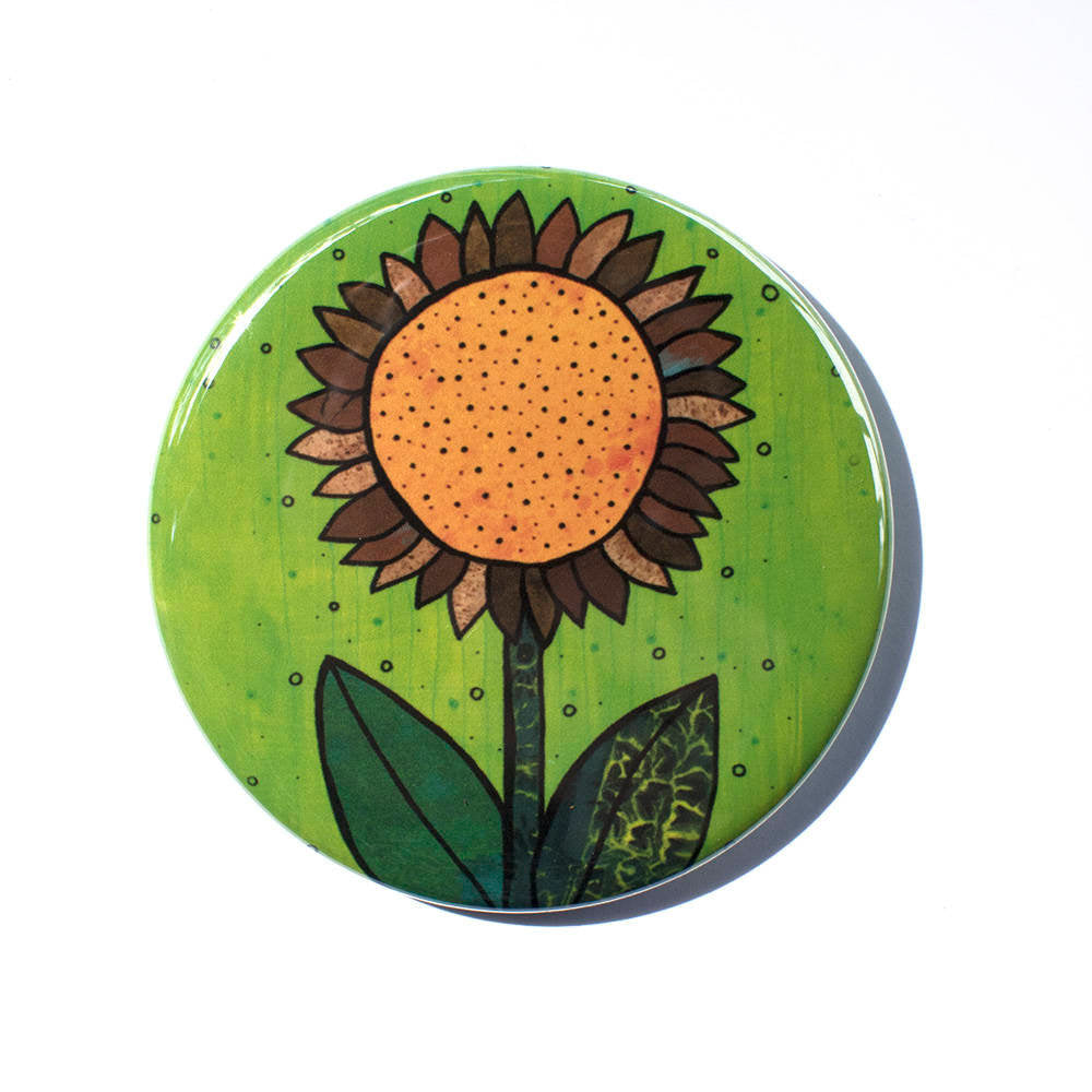 Sunflower Pocket Mirror, Magnet or Pin Back Button