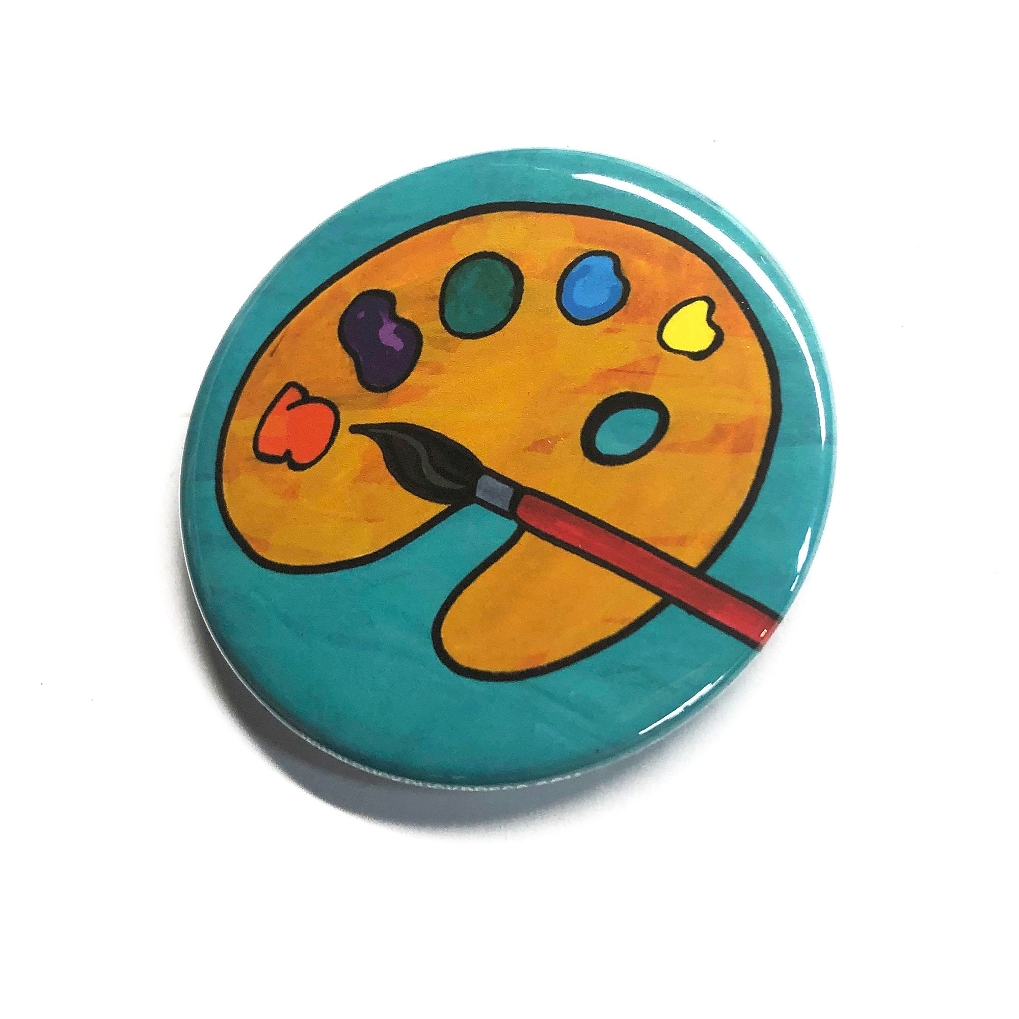 Artist Palette Magnet, Pin Back Button or Pocket Mirror