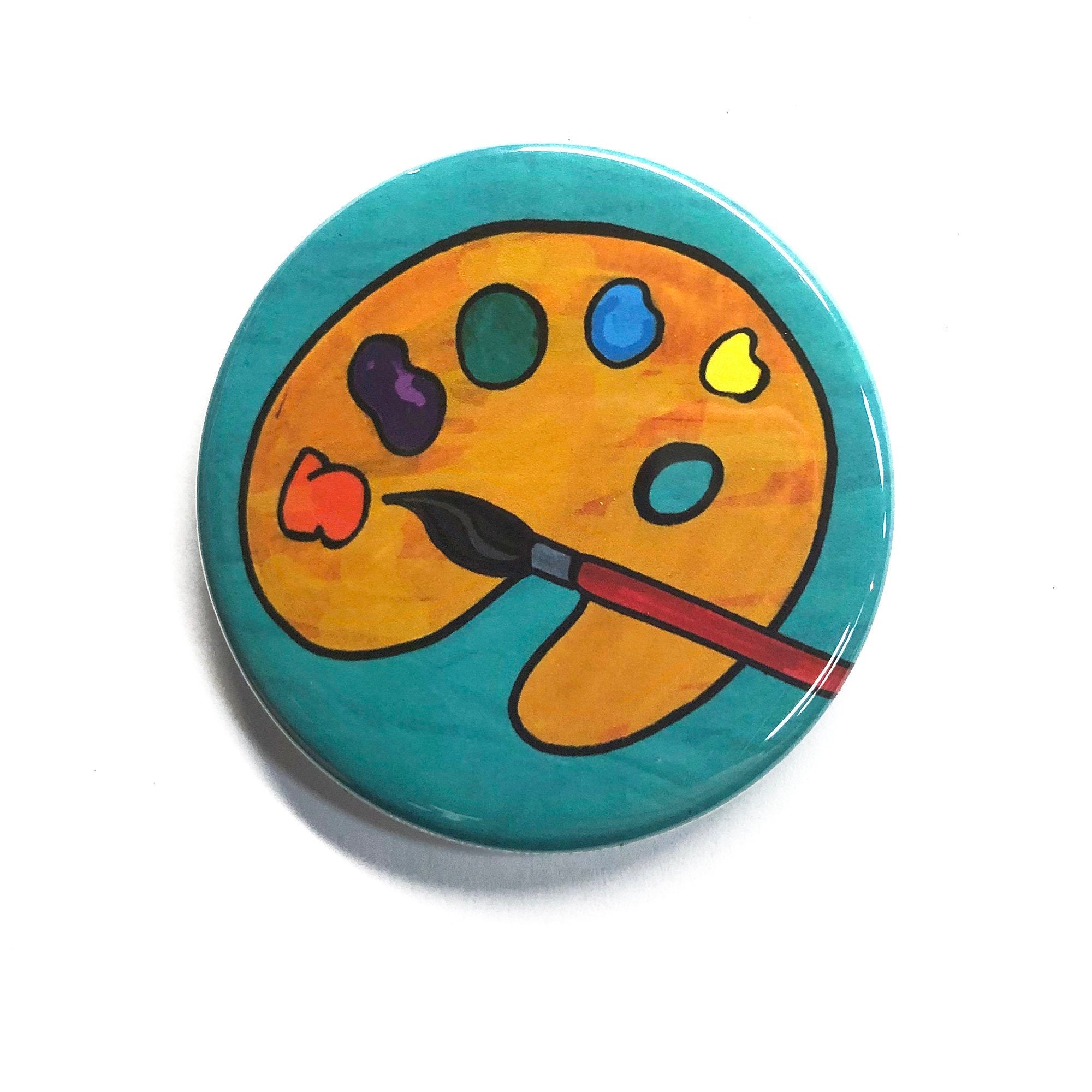 Artist Palette Magnet, Pin Back Button or Pocket Mirror