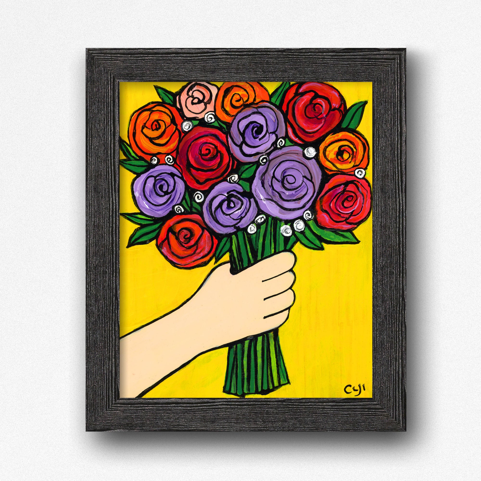 Multicolor Rose Bouquet Art Print