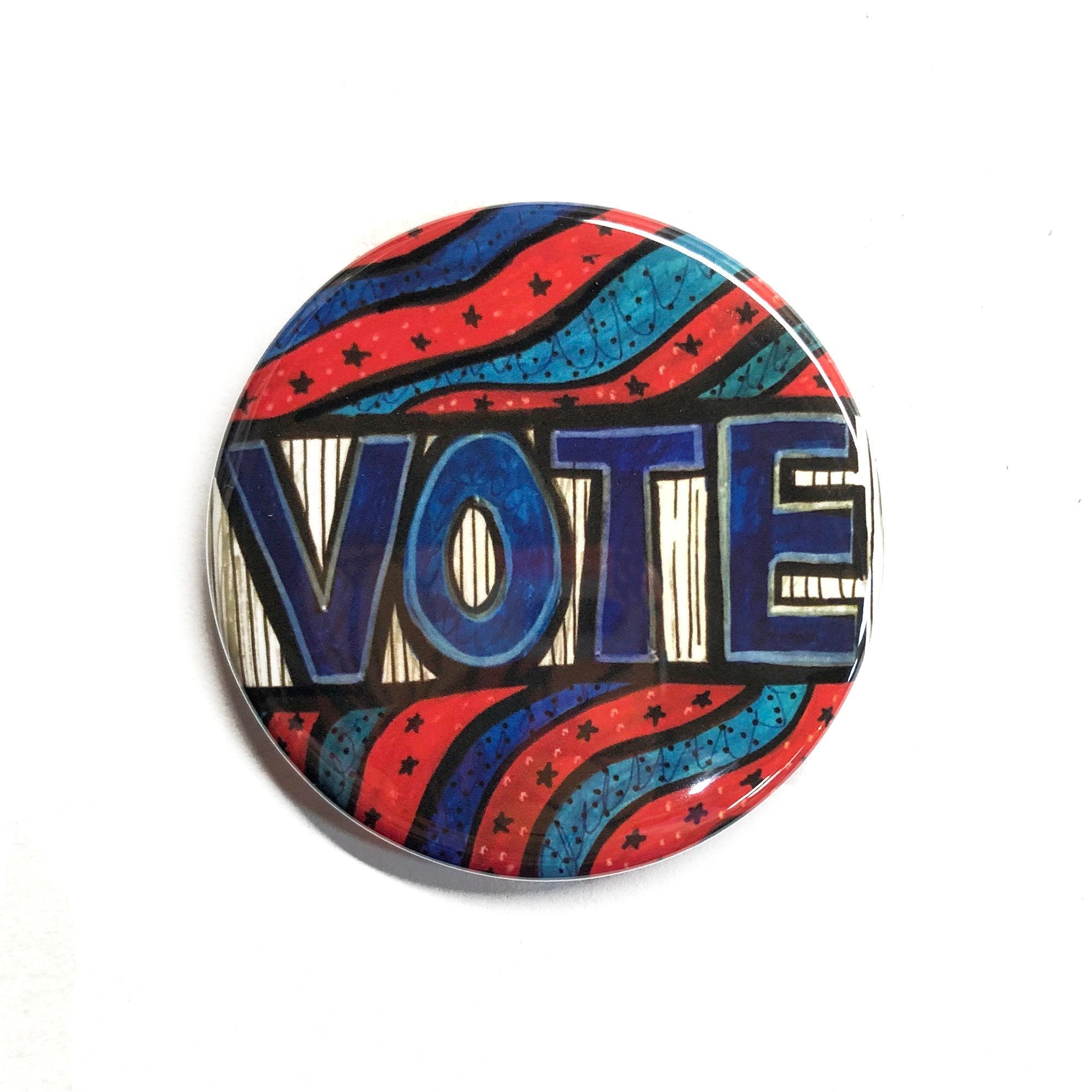 Vote Pin Back Button or Magnet