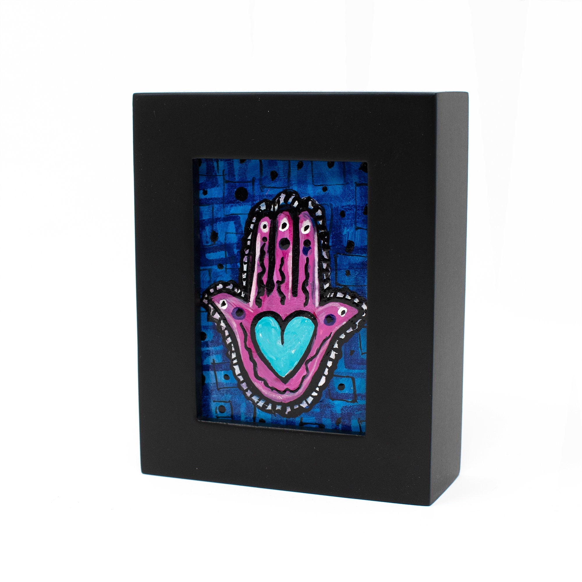 Mini Hamsa Painting - Heart in Hand