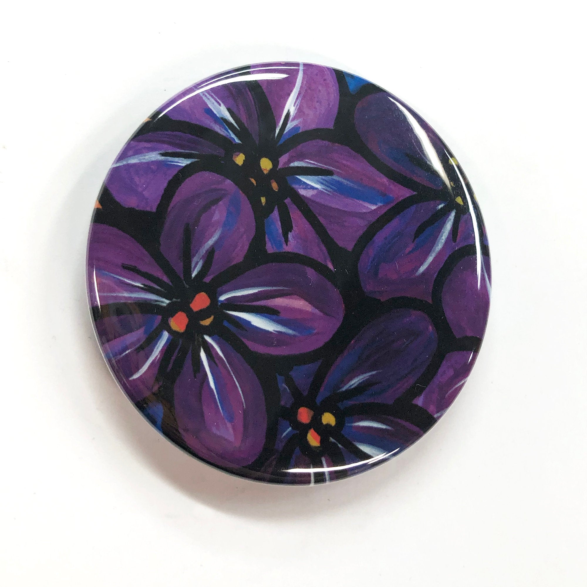 Violet Magnet, Pin Back Button, or Pocket Mirror