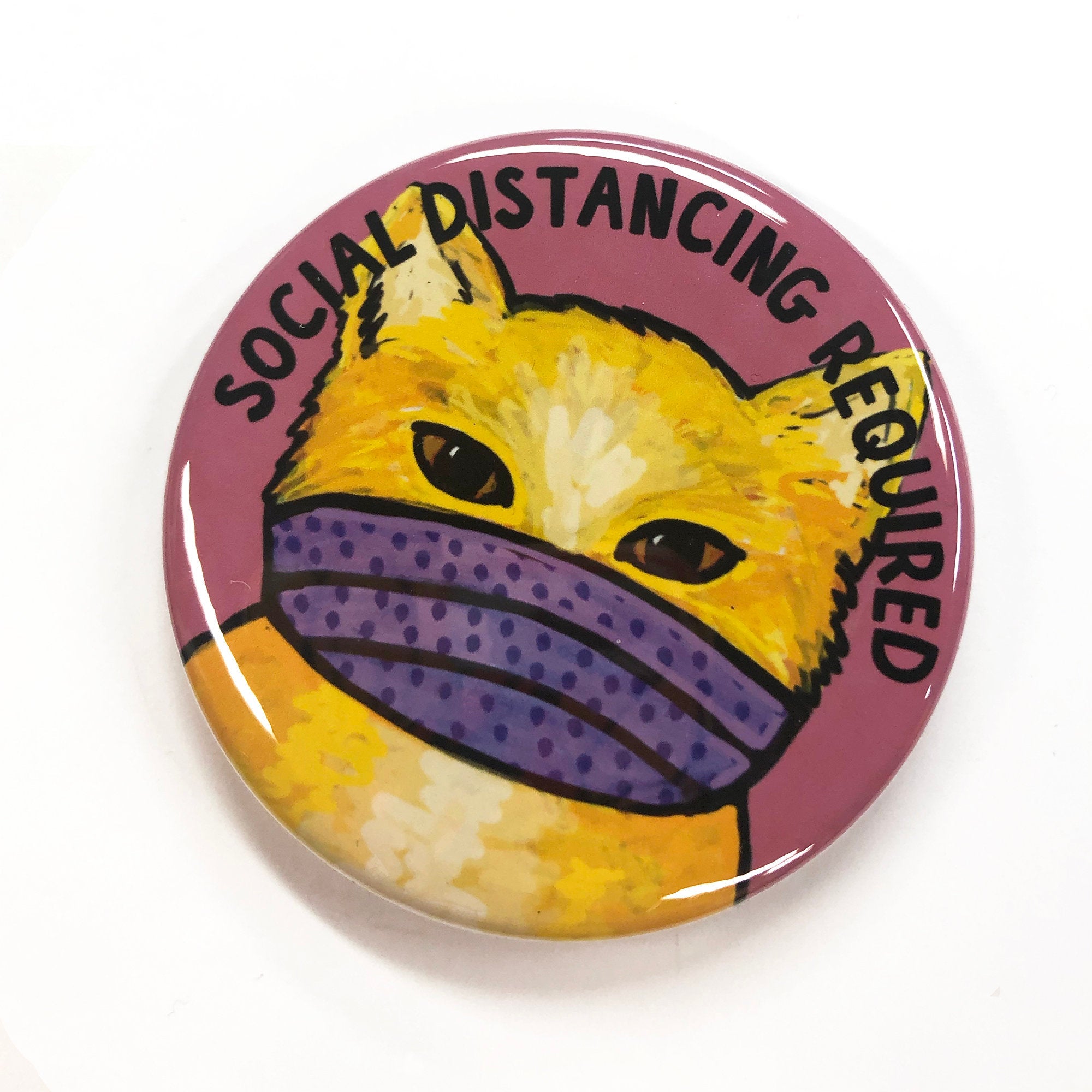 Social Distancing Pin Back Button, Magnet, or Pocket Mirror
