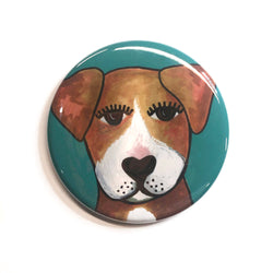 Cute Dog Magnet, Pin Back Button, or Pocket Mirror - Adorable Mutt