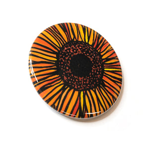 Yellow Aster Magnet, Pinback Button, or Pocket Mirror - 1 inch, 1.25 inch, or 2.25 inch - Yellow Flower Fridge Magnet, Pin, or Purse Mirror