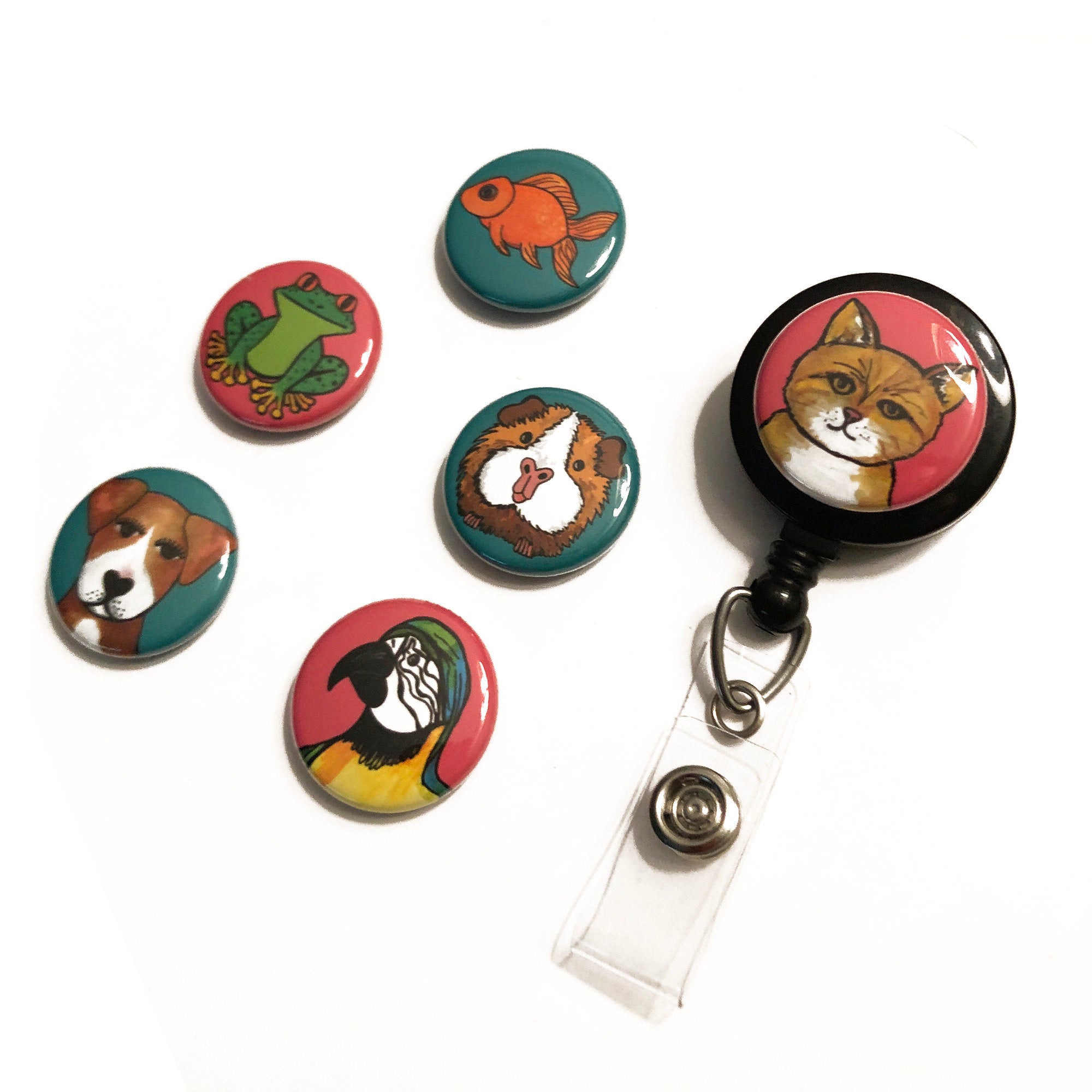 Coffee And Dogs Pets Badge Reel Holders Retractable ID Handmade lanyard  Gift