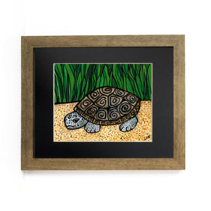 Diamondback Terrapin Print - Turtle Art Print - Animals of the Chesapeake Bay - 8x10 giclee print
