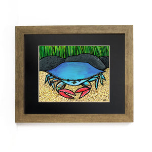 Blue Crab Print - Chesapeake Bay Blue Crab Art Print - Fine Art Giclée - Maryland Virginia Eastern Shore