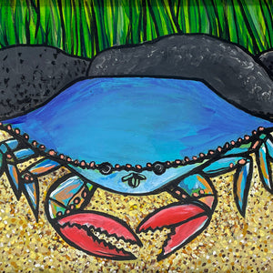 Chesapeake Bay Blue Crab Painting -  Coastal Art - Original Crab Painting - Maryland, Virginia - Crustacean - Animal Art - Beach Decor