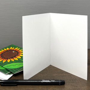 Sunflower Bee Notecard Set with Envelopes - Blank Cards with Sun Flower and Bee for Any Occasion, Thank You, Thinking of You, Teacher Gift