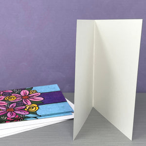 Blank Floral Card Set with Envelopes - Colorful Set of Blank Flower Note Cards  for Any Occasion - Blank Greeting Cards