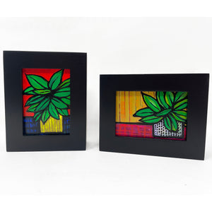 Collection of Mini Plant Paintings for Gallery Wall, Desk, or Shelf - Pair of Small Original Plant Paintings