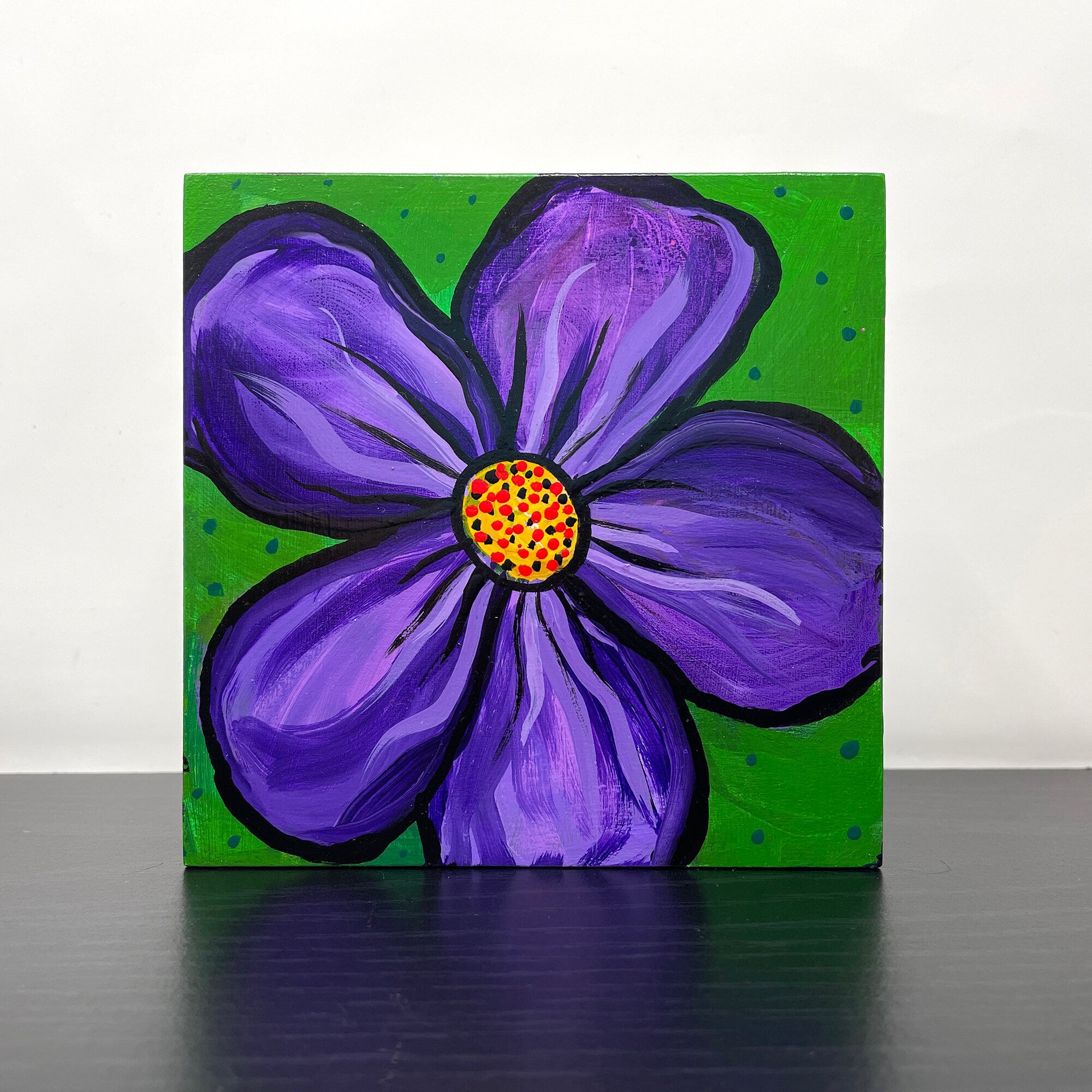 Purple Flower Painting - Claudine Intner