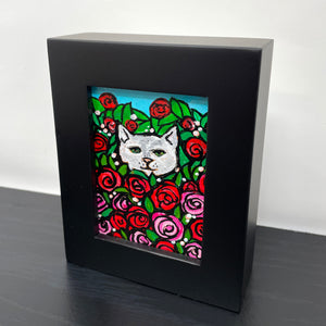 Side view of Rose Kitty II painting